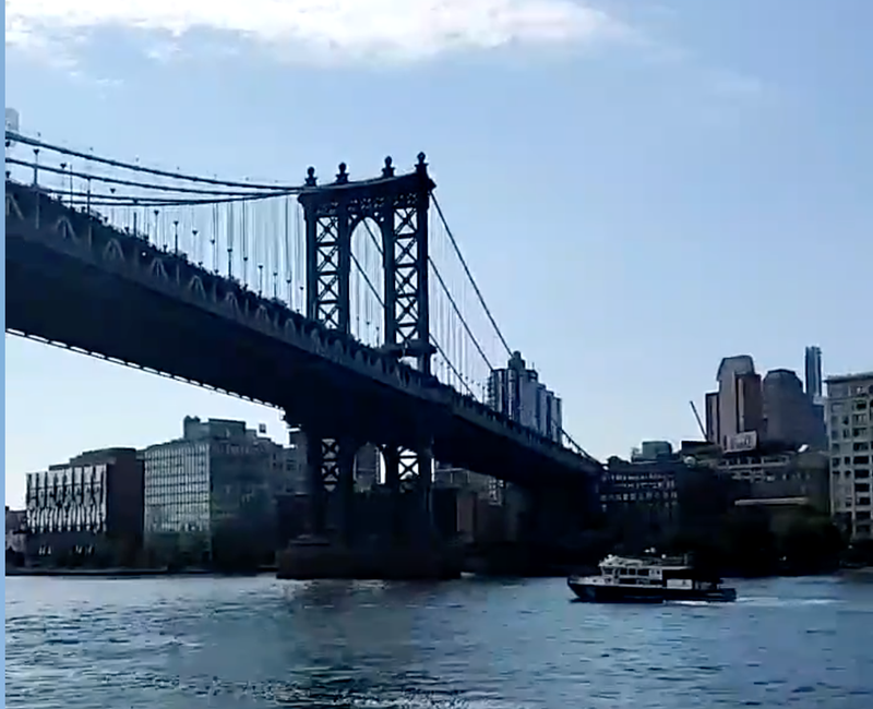 Authorities respond to a possible jumper on the Manhattan Bridge on Tuesday morning afternoon.