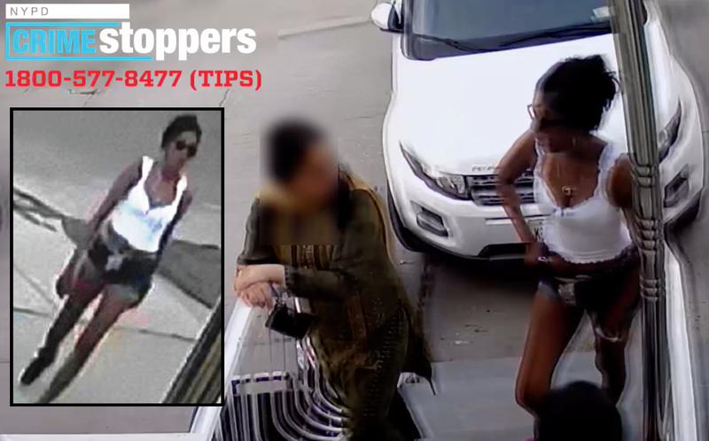 Police said a woman in her mid-20s armed with a silver handgun robbed a woman at a front porch in South Ozone Park this month