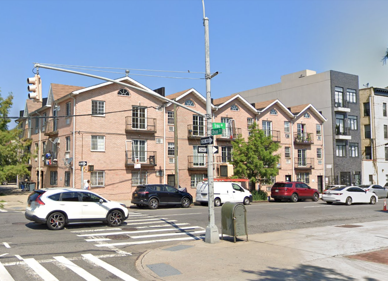The woman was hit by a bullet while inside her first-floor apartment on Troy Avenue in Crown Heights early Thursday