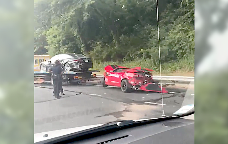 At least six vehicles got into a crash on the Grand Central Parkway in Queens on Friday morning