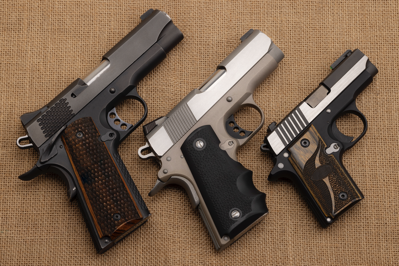 guns on a table
