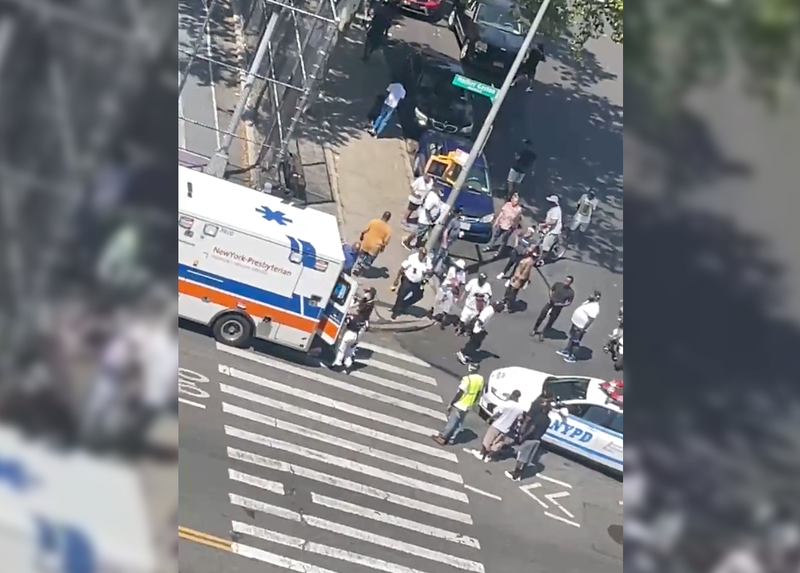 A man died at the scene after he plunged from a NYCHA building in Brownsville Wednesday morning