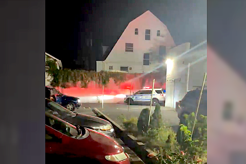 Police were at the scene overnight as the search for the shooter continues