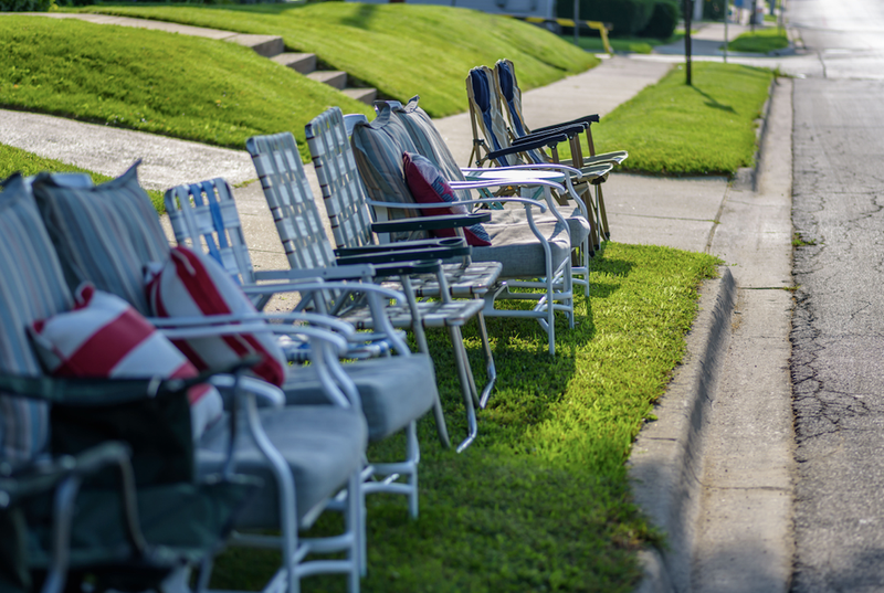 seats along parade route