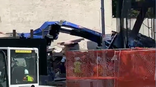 Boom truck collapses onto Brooklyn construction site; no injuries