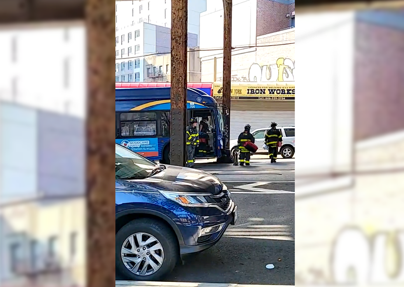 The bus crashed into a subway support pole near the West Farms Square–East Tremont Avenue station