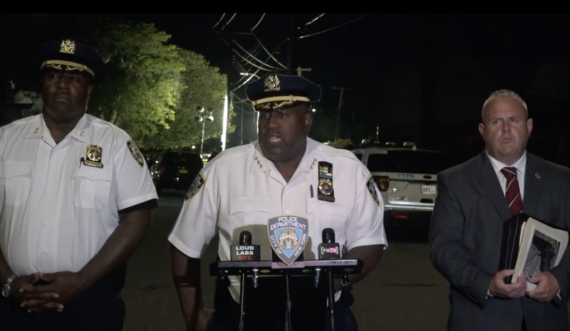 NYPD officials at a press conference discussing the shooting