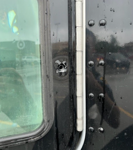 bullet hole in truck