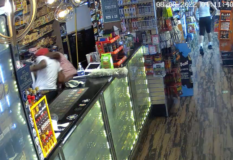 Video shows a customer putting the gunman in a headlock behind the a counter. Police said he was shot during the struggle