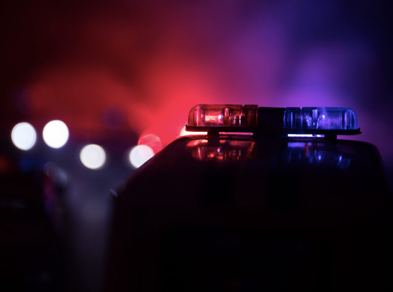 police lights at night