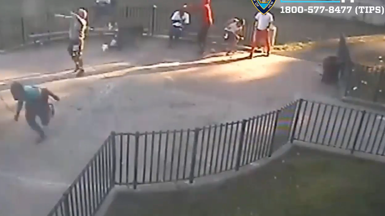 VIDEO: Gunmen sought after man killed in chaotic Queens courtyard shooting