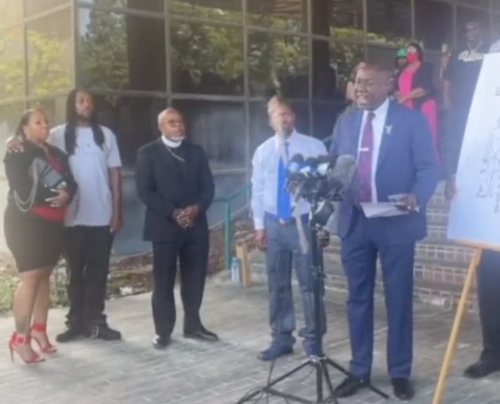 Rob Adams' family with Attorney Ben Crump.