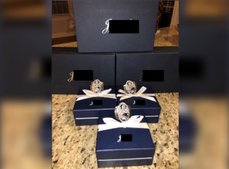 Rings fraudulently purchased by Spina