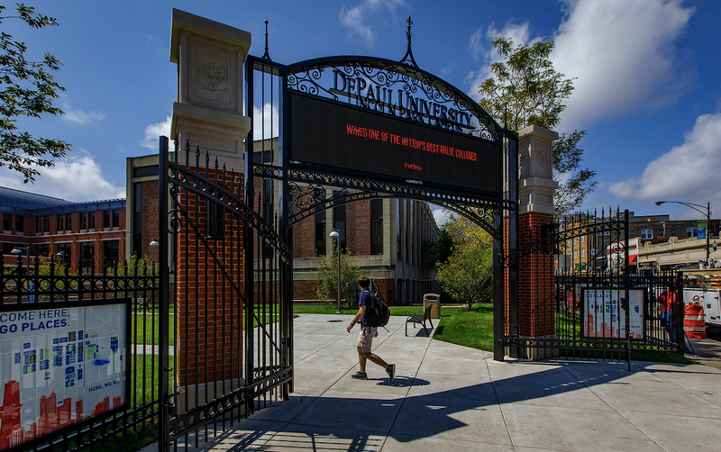 DePaul campus entrance gate