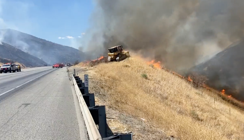 Route Fire burning along the 5 Freeway in Castaic.