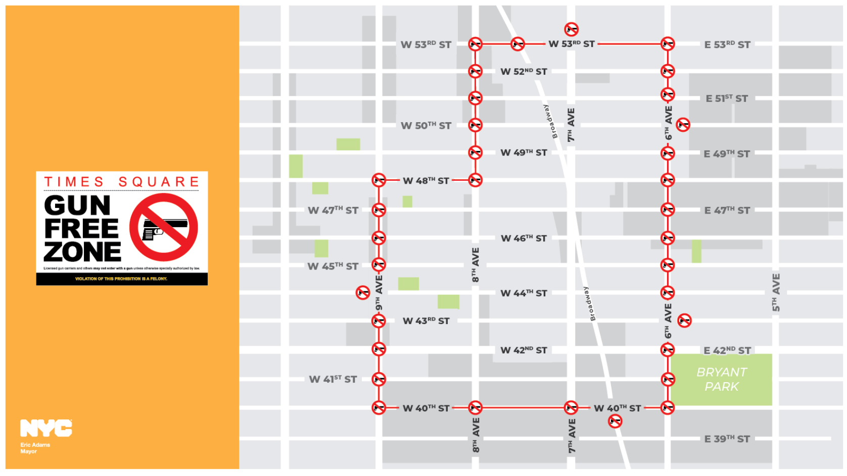 'GUN FREE ZONE' MAP: Here's where you can't carry a firearm in Times Square starting Thursday