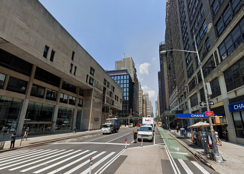 A man was stabbed to death across the street from the Fashion Institute of Technology on Wednesday morning
