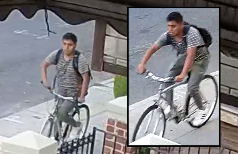 Surveillance video shows the suspect in the area on Friday, police said