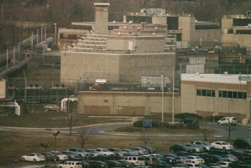 Aerial view of Northern State Prison at dawn in Newark, New Jersey, March 18, 2018.