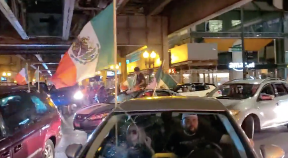 caravan of cars in Loop