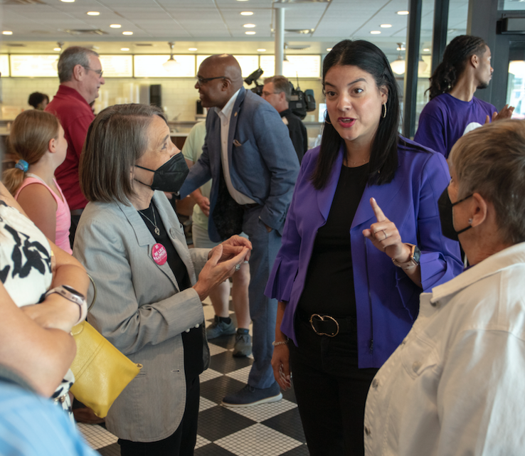Anna Velencia campaigning