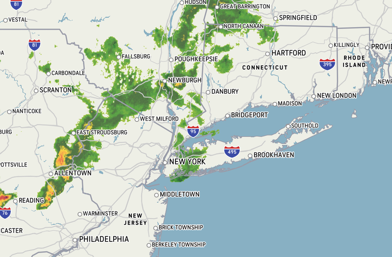 Radar of storm over the tri-state area