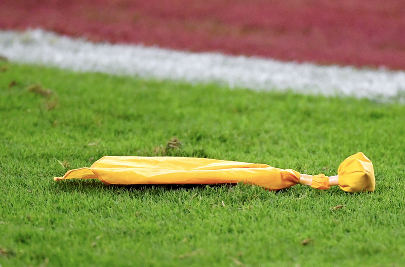 flag thrown on field