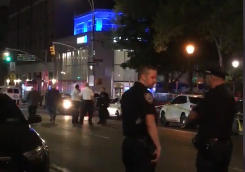 Police at the scene of May 13's stabbing in Greenwich Village.