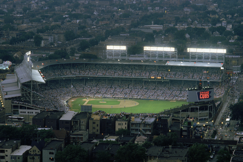 Wrigley Field lights in 1988