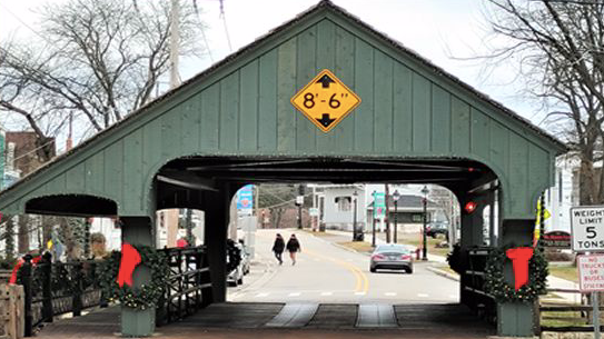 Another truck gets wedged in covered bridge in Lake County