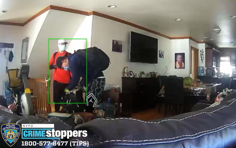 Video shows the two burglary suspects in the home in Bellerose Manor