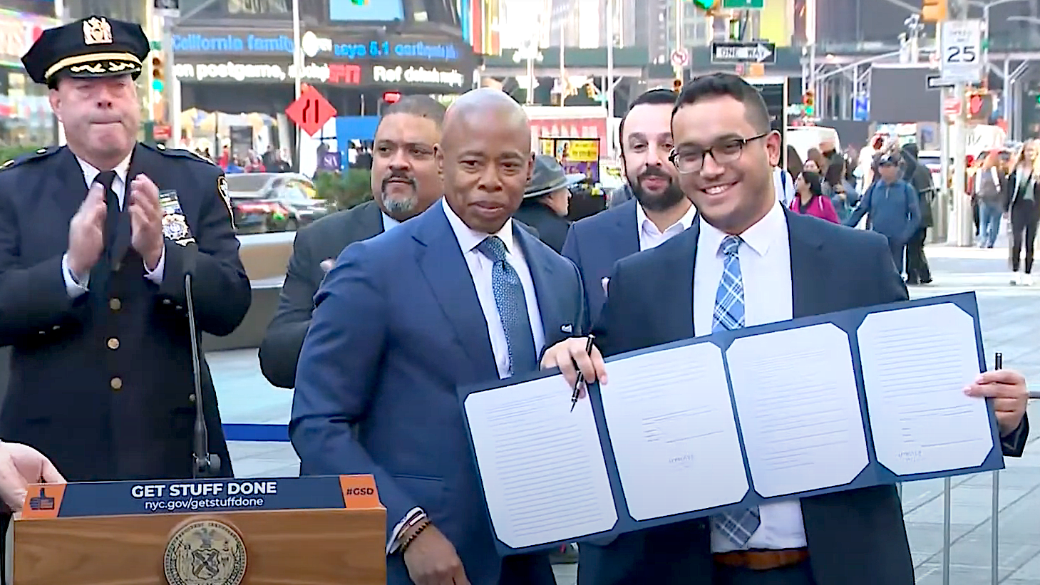 Adams signs law making Times Square 'gun free zone' amid NY state legal battle