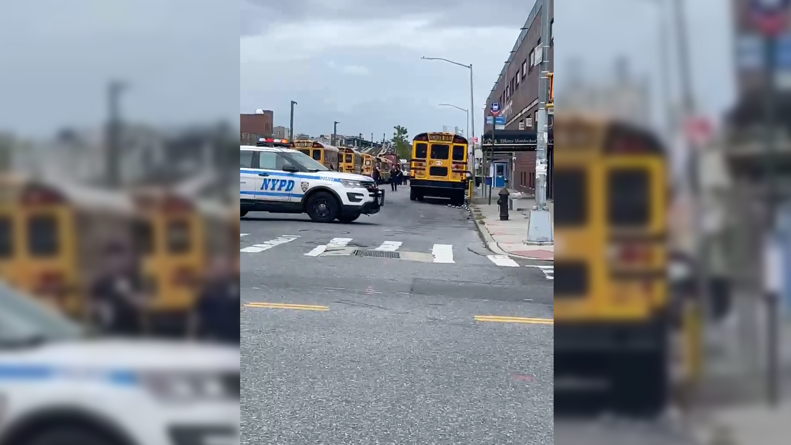 Man shot in arm on empty school bus in Brooklyn