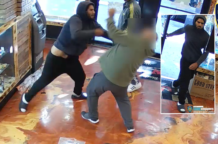 Police released video Wednesday of a man slashing a smoke shop worker in the face in University Heights on Saturday morning