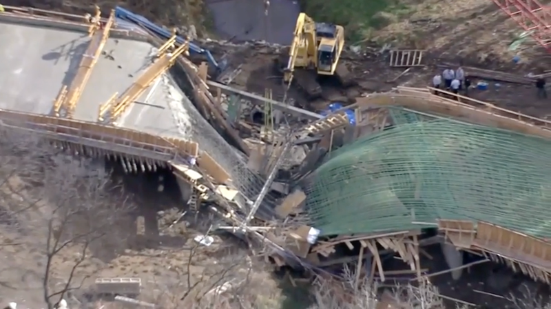 A bridge collapse in Clay County Missouri