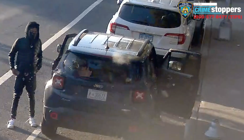 Video shows a shot shattering the window of the Jeep as the man exits the vehicle