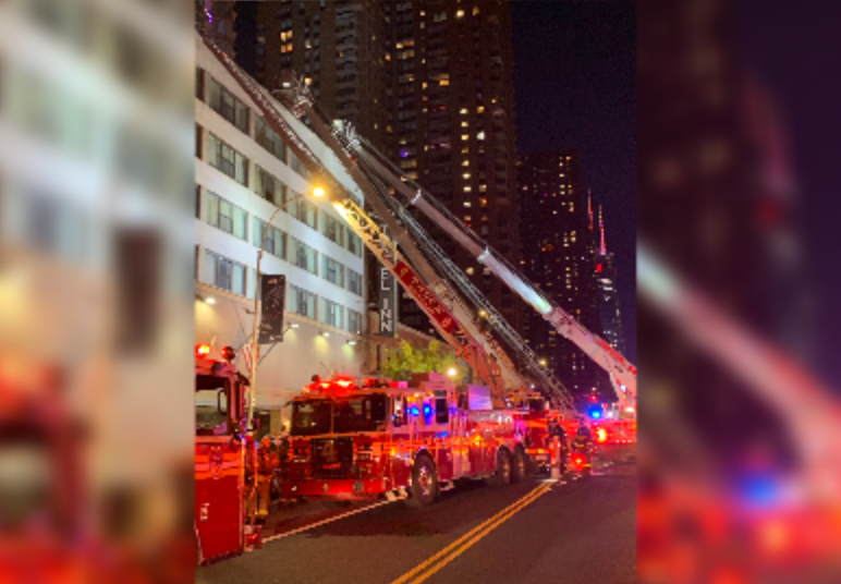 Travel Inn on 42nd Street where fire broke out Saturday. 