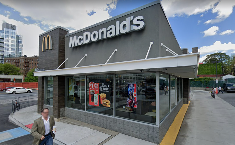 A McDonald's at 840 Atlantic Avenue, one of seven franchise locations which was under investigation.