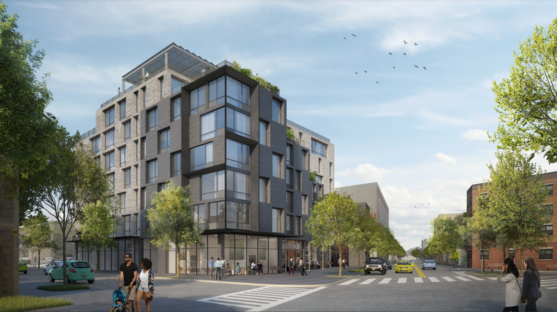 Rendering of new Rise building going up in Brownsville, Brooklyn. 