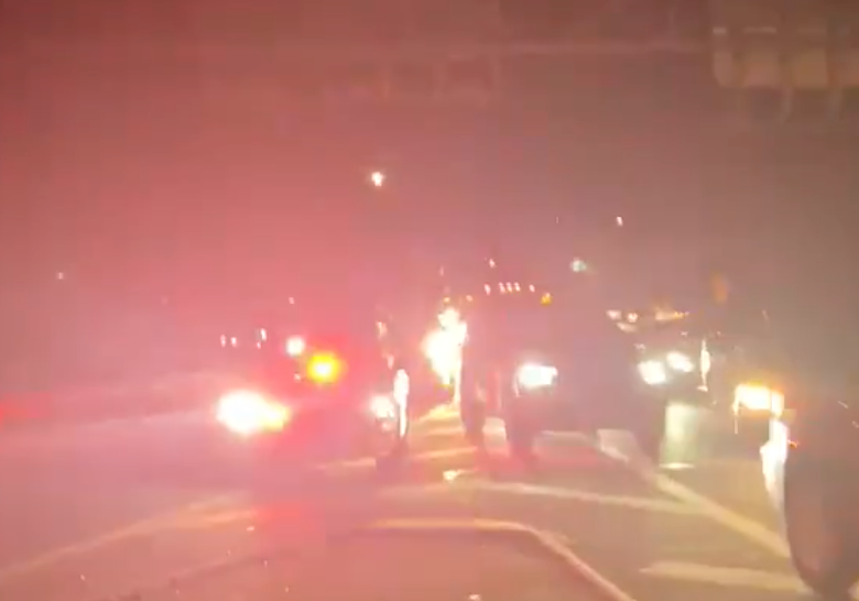 A man dressed in a hospital gown was fatally struck by a car on the westbound Belt Parkway near Coney Island Avenue early Friday. A man dressed in a hospital gown was fatally struck by a car on the westbound Belt Parkway near Coney Island Avenue early Friday. 