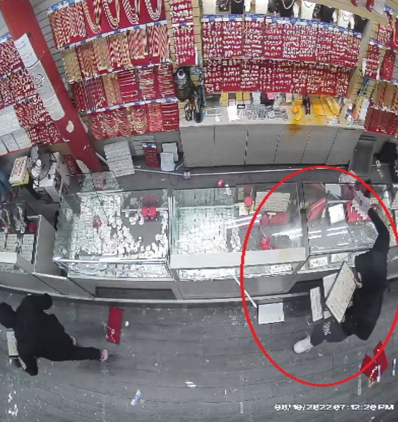 Surveillance image of robbery.