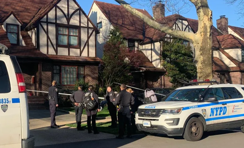 Police said they followed a blood trail "multiple blocks" that led to the family's home in Forest Hills. 