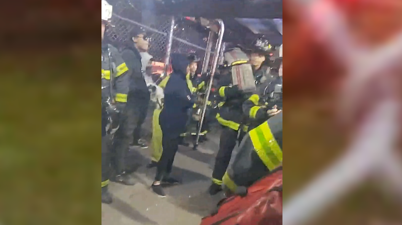 Scene from the Brooklyn fire that injured 19 people.