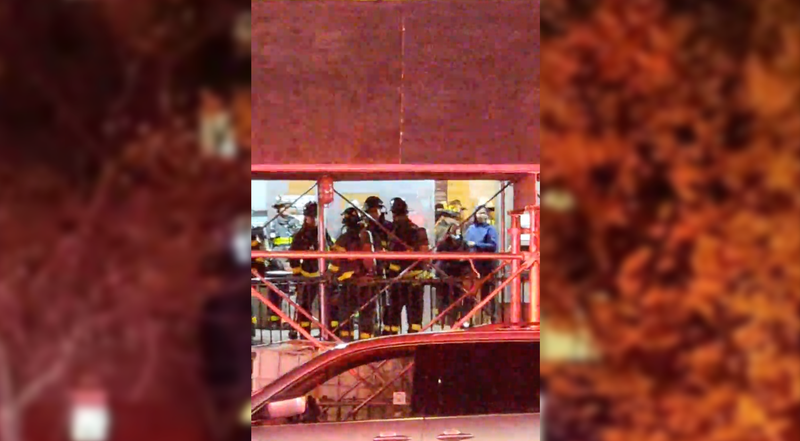 Scene of Bronx fire that injured 12 people Monday night.