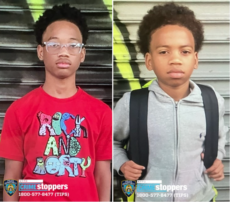Jessiah Campbell (L) and his brother Justice (R) have been missing from their Bronx home since Friday.