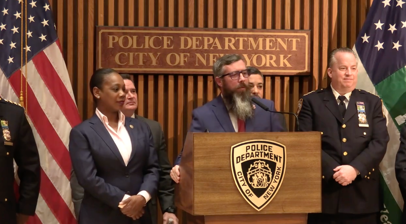 Keith Wagenhauser speaking at press conference announcing the arrest of the teen boy who allegedly shot him almost a year ago.