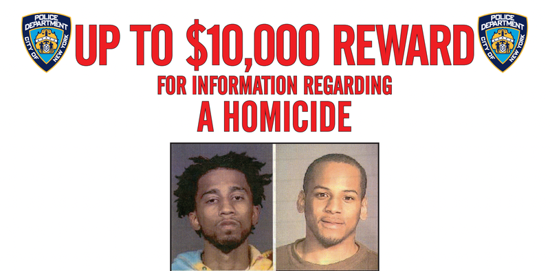 Reward poster for double homicide information