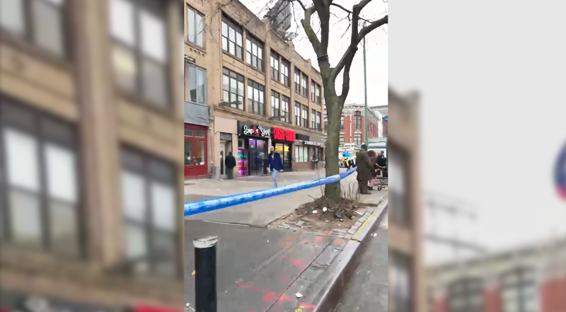 Scene of shooting in Harlem on Thursday
