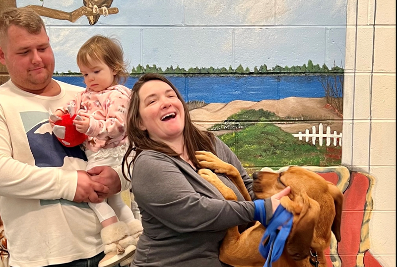 Daisy and her family were reunited after two years.