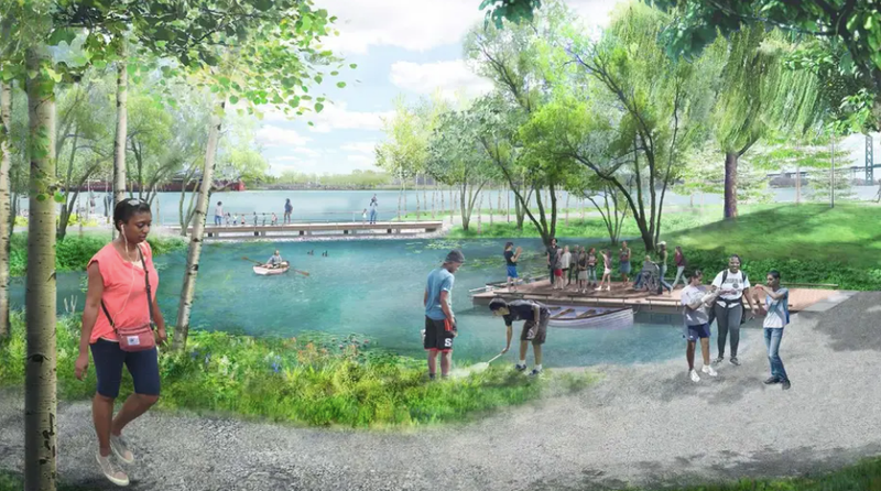 Rendering of Water Garden at Ralph C. Wilson, Jr. Centennial Park
